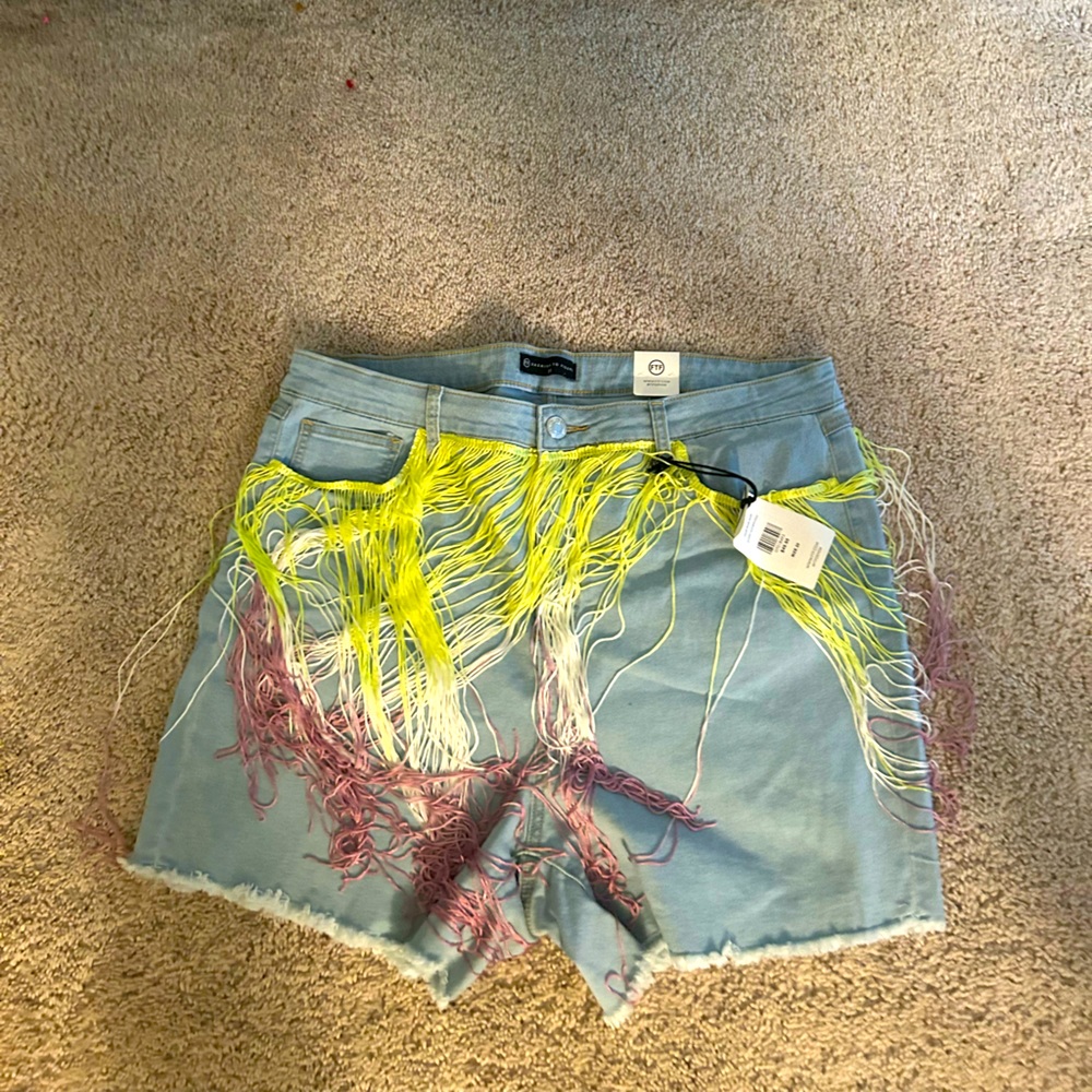 Fringe denim shorts new with tags